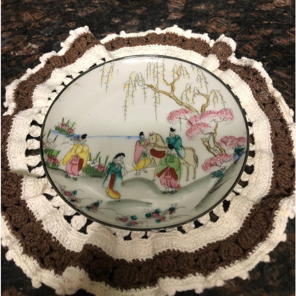 Vintage Scalloped Bone China Bowl from Japan